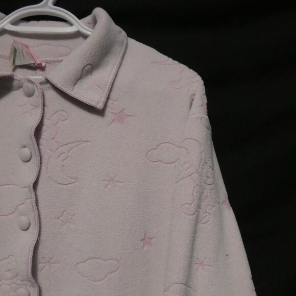 CELESTE | large | Adorable Fleece Light Pink Teddy Bear and Cloud Pajama Shirt - Picture 5 of 16
